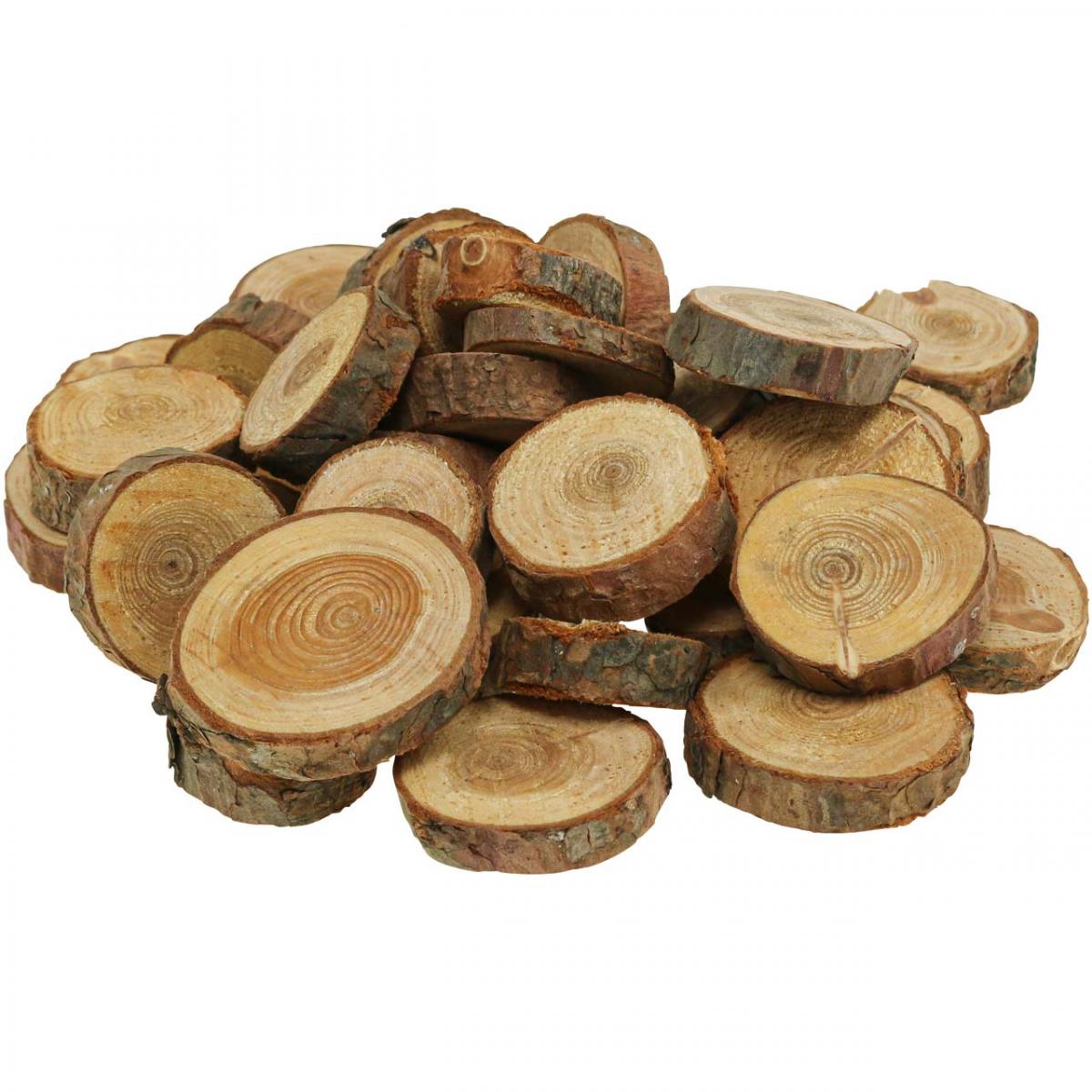 Dischi di legno deco spruzza legno di pino rotondo Ø2–3cm  500g-04513