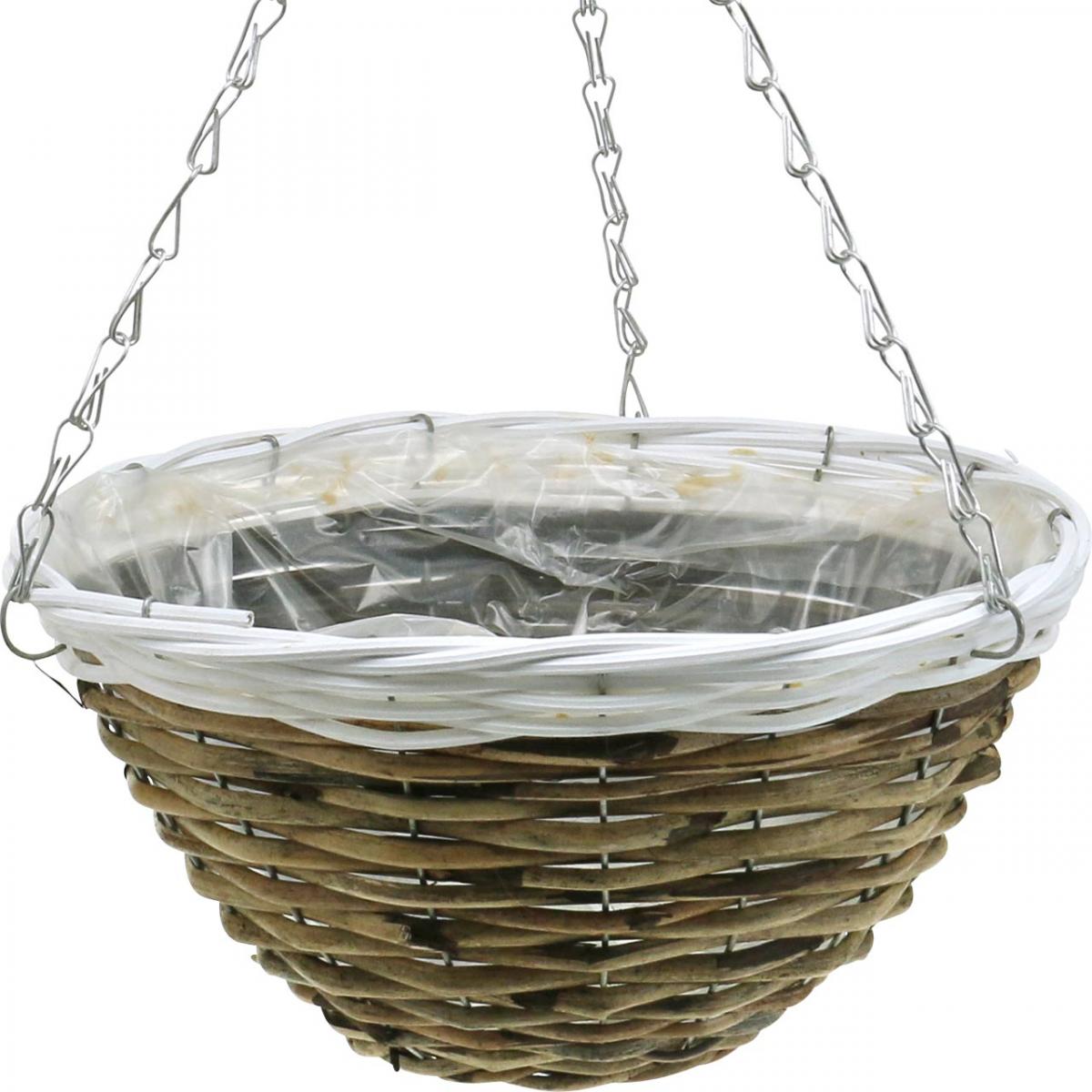 Cesto Appeso Con Orchidea Finta 30,5 Cm – Composizione Di Fiori In Seta Con Rivestimento In Cocco, Per Patio, Giardino E Terrazza, Viola