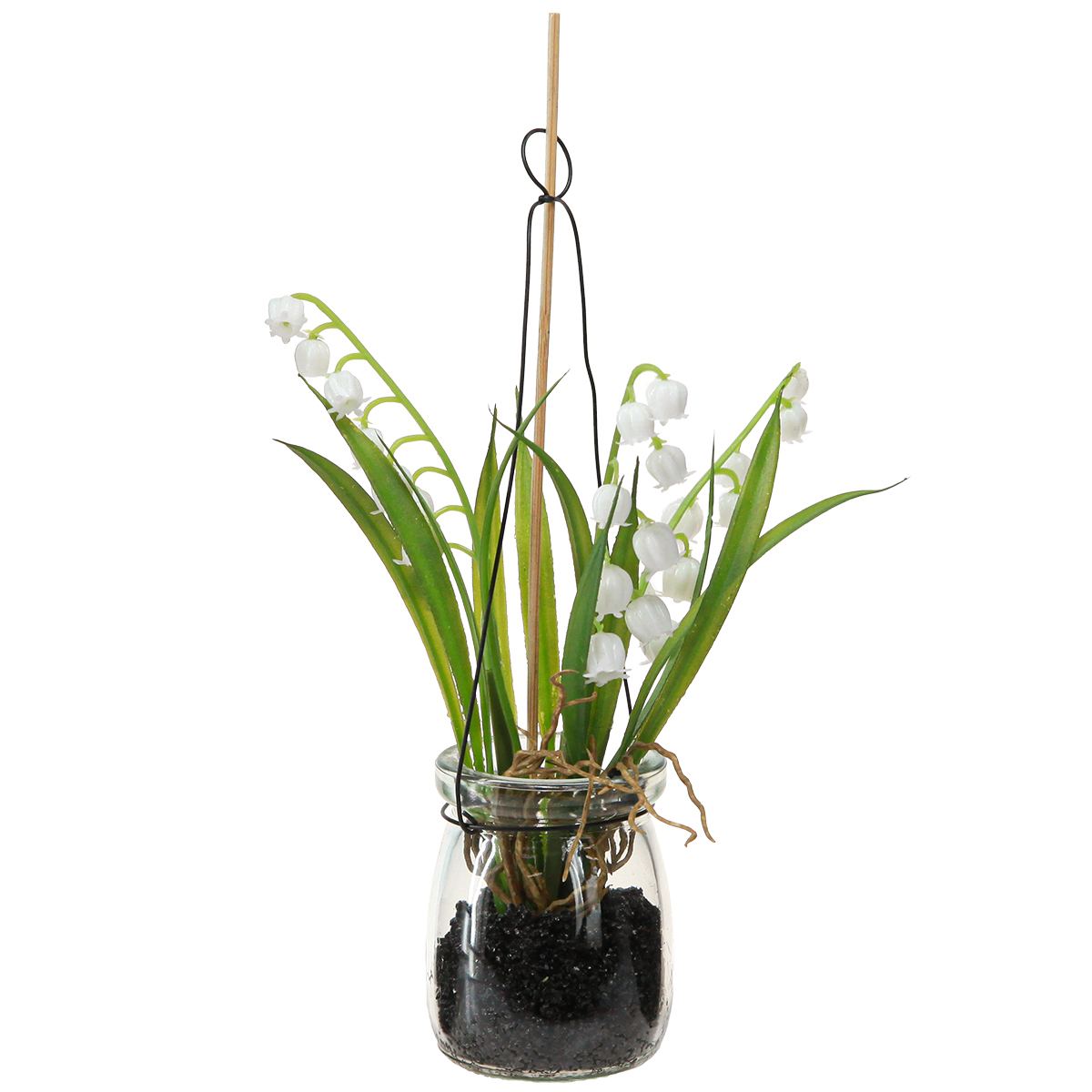 Mazzo Di Mughetto Finto In Plastica – 7 Steli Con Foglie, Lunghezza 33 Cm, Bianco