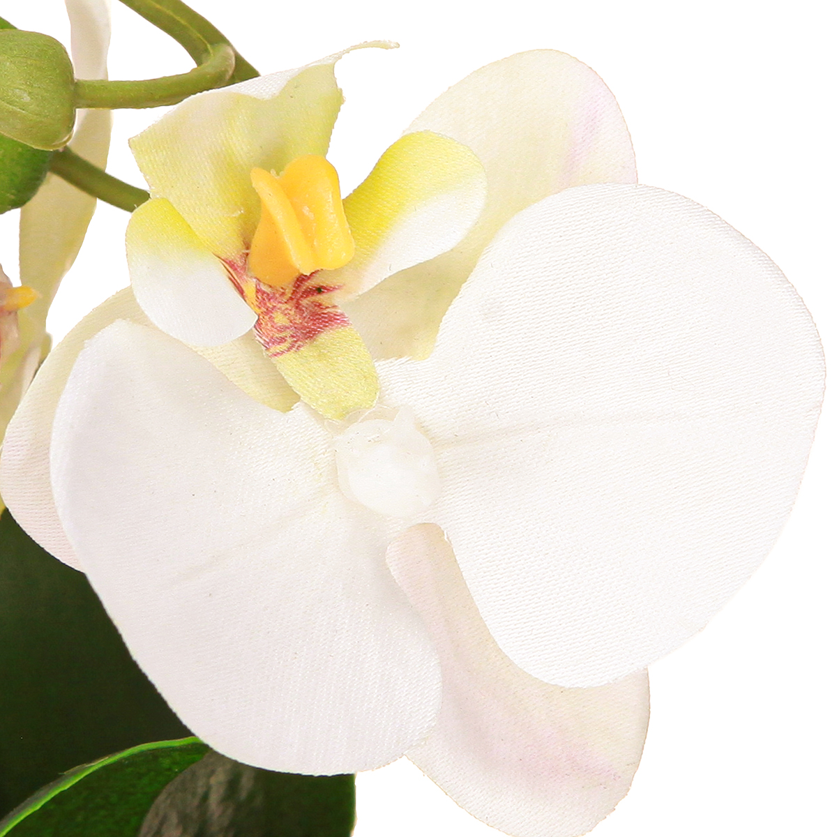 Orchidee Finte Bianche In Vaso Di Vetro Nero | Set Da 2 Composizioni Floreali Artificiali Phalaenopsis | Centrotavola Per Casa E Ufficio