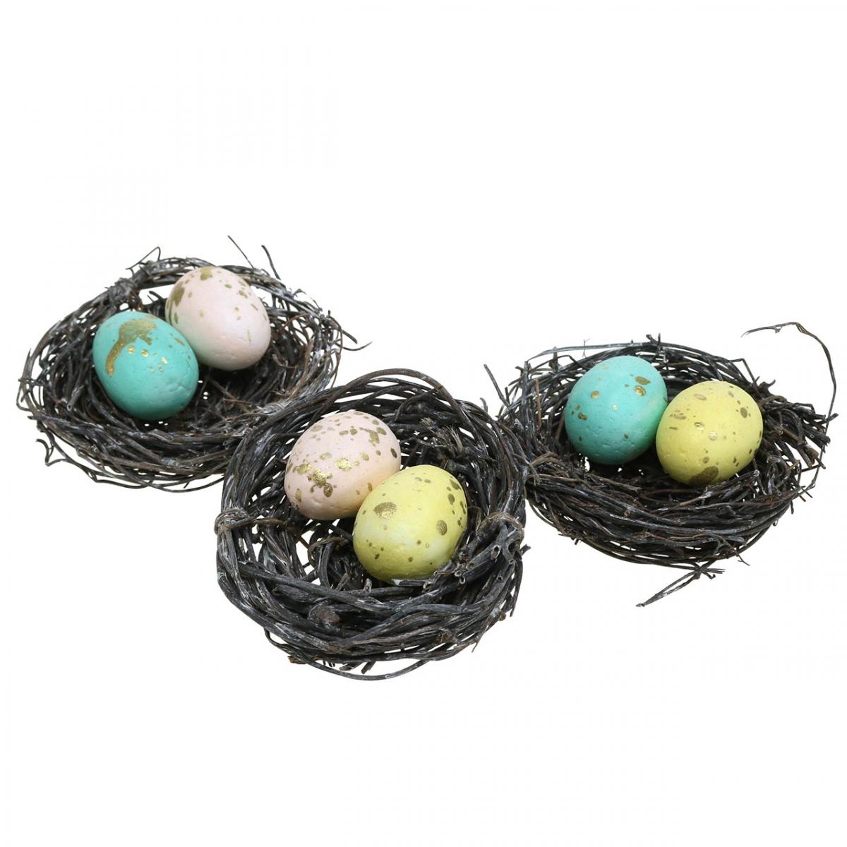 pulcini pasquali cesto uova colorate cartolina d'epoca Pasqua Ostern