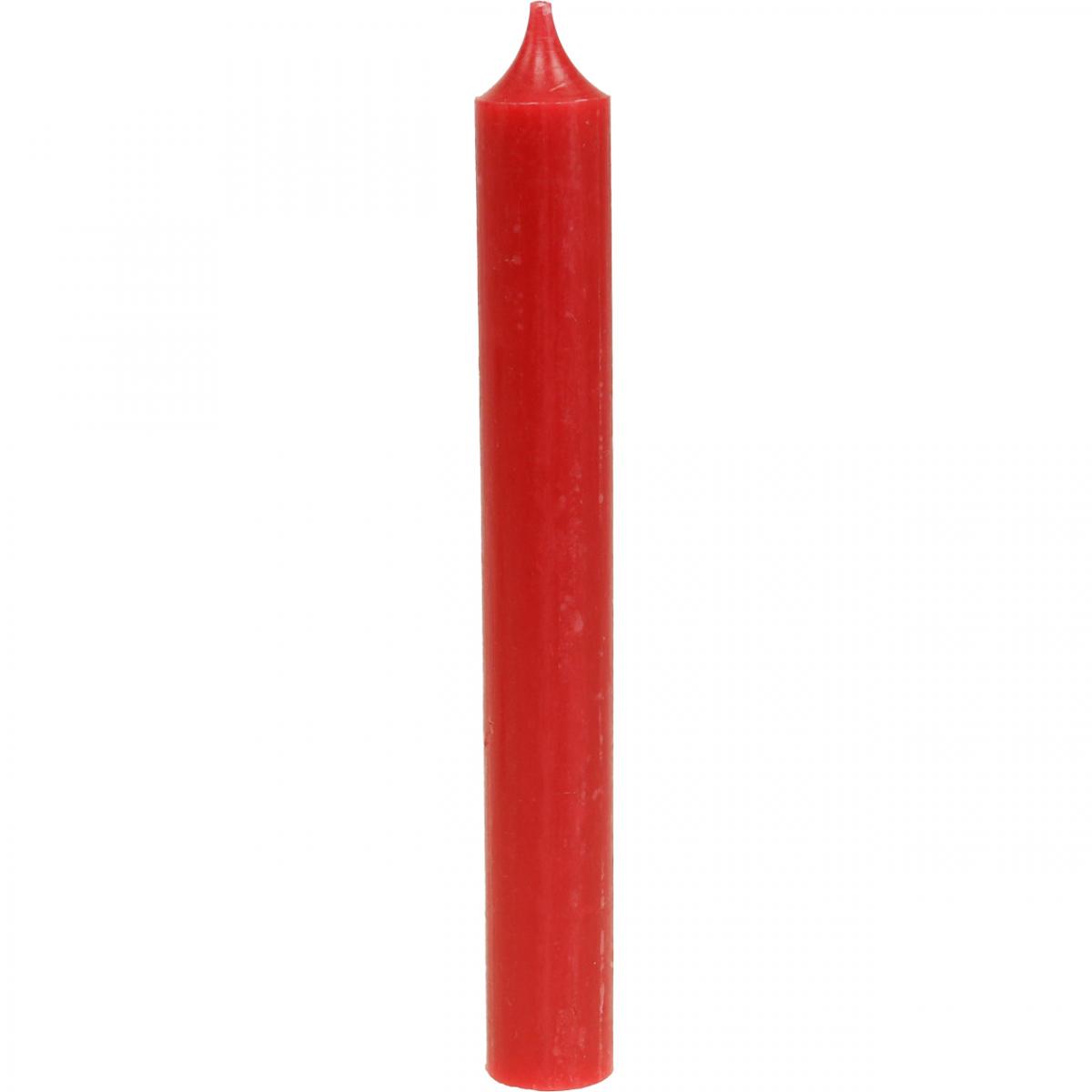 4 Candele rosse con stelle dorate 4,5 cm