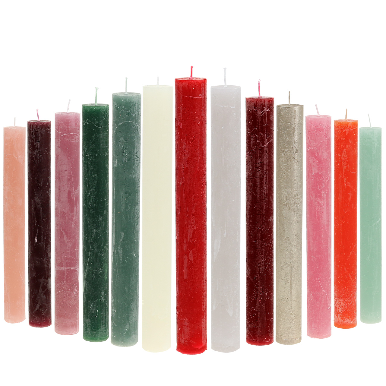 Candele coniche colorate in diversi colori 34 mm x 240 mm 4 pezzi