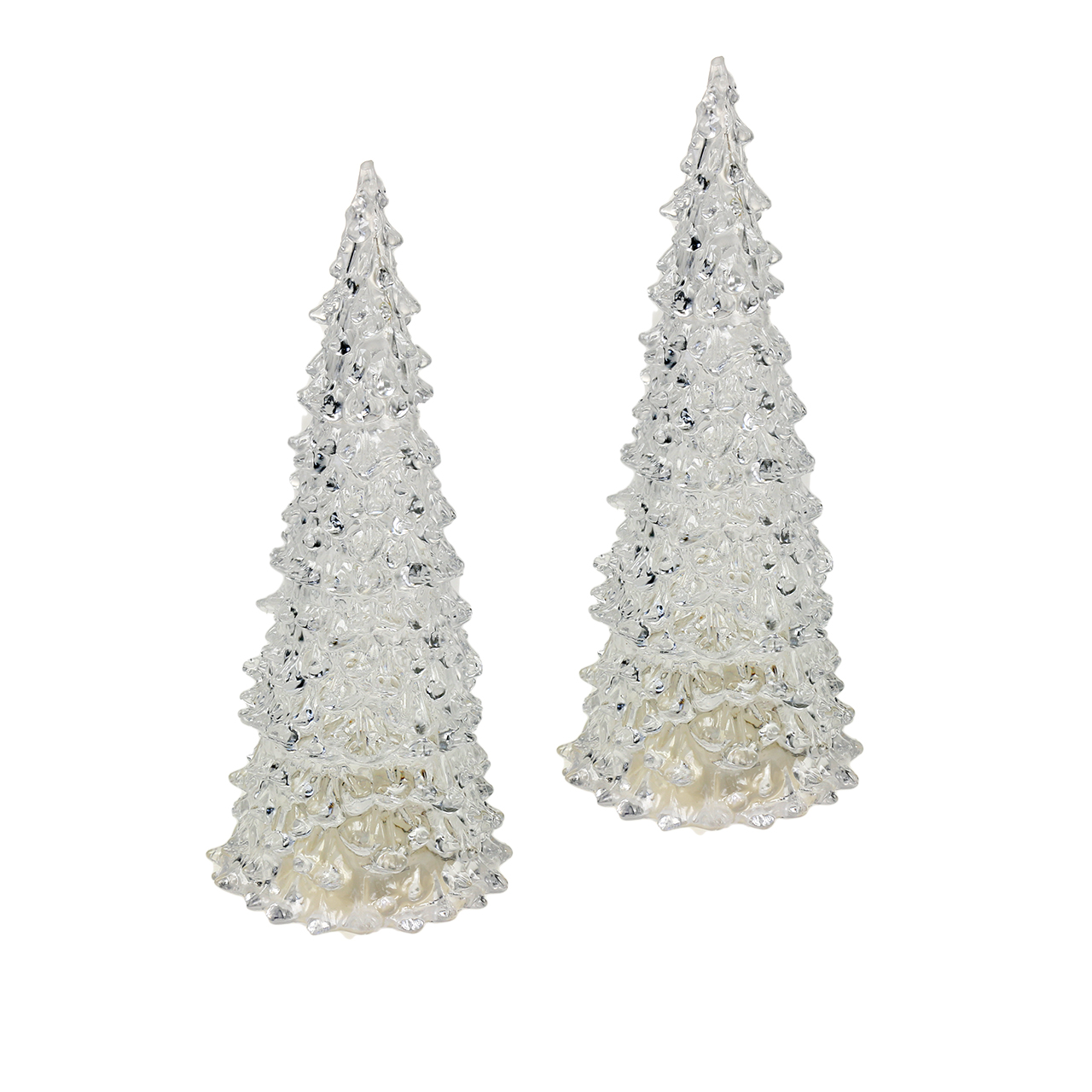 Albero di Natale in acrilico ghiaccio LED 12 x 32 cm 