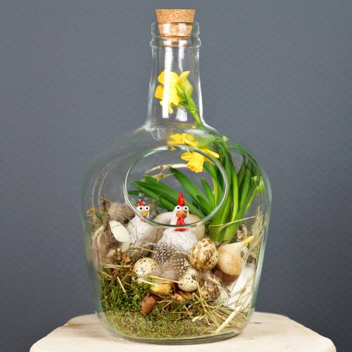 Floristik24 Vaso decorativo bottiglia di vetro con sughero Ø19cm H30cm