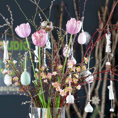 Prodotto Tulipano bianco-rosa 86cm 3pz