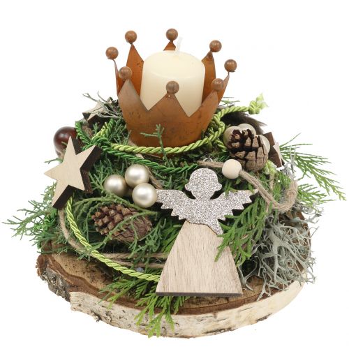 Floristik24 Ciondolo Angelo, abete natura con mica 8cm 6 pezzi