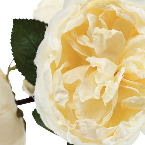 Prodotto Rose artificiali come veri fiori artificiali color crema 48 cm 3 pezzi