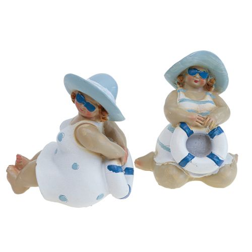 Floristik24 Maritime Deco Ladies Deco Figures Baddeko H10/9.5cm Set di 2