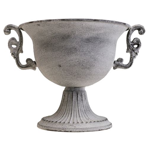 Floristik24 Ciotola decorativa tazza decorativa in metallo lavato bianco Ø20cm H17.5cm