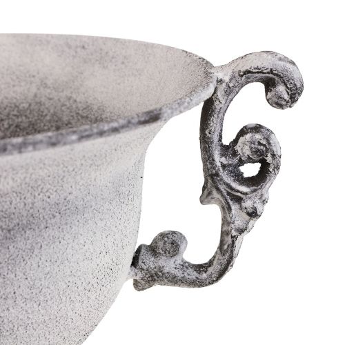 Floristik24 Ciotola decorativa tazza decorativa in metallo lavato bianco Ø20cm H17.5cm