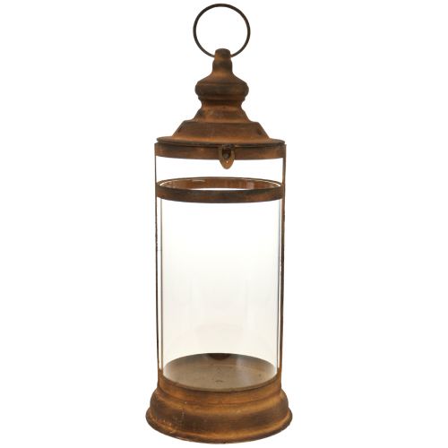Floristik24 Lanterna Decorativa Lanterna Effetto Ruggine Decorazione Decorativa in Metallo Ø15cm H46cm