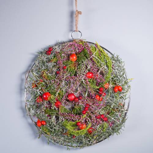 Floristik24 Anello decorativo argento Ø30cm 4 pezzi