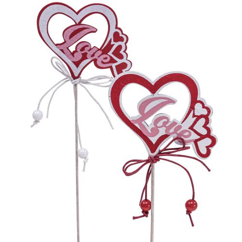 Floristik24 Spina fiore deco plug &quot;Love&quot; San Valentino 25,5cm 16pz