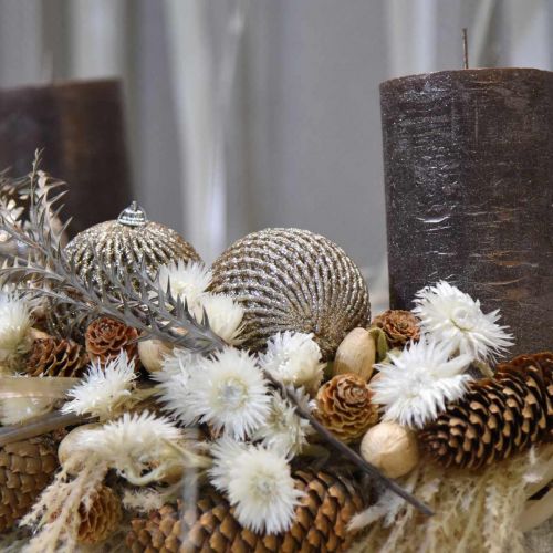 Floristik24 Palla di Natale palla champagne a nido d'ape Ø8cm 6 pezzi