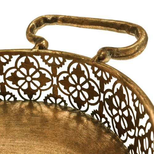 Floristik24 Vassoio decorativo vassoio ovale in metallo dorato dall&#39;aspetto antico oro set di 3