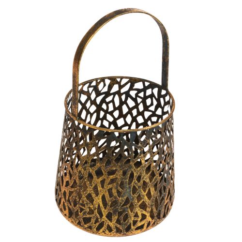 Prodotto Deco lanterna decorazione da tavolo porta tealight oro antico 14,5 cm