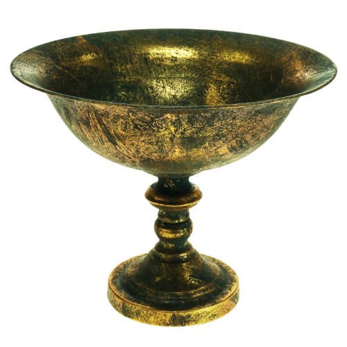 Floristik24 Ciotola decorativa ciotola antica con piede coppa oro Ø36cm H29.5cm
