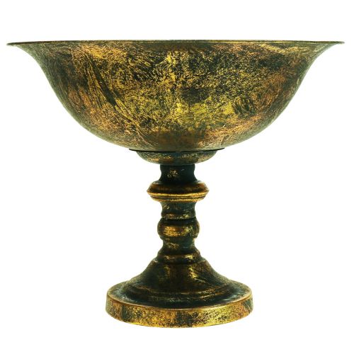 Floristik24 Ciotola decorativa ciotola antica con piede coppa oro Ø36cm H29.5cm