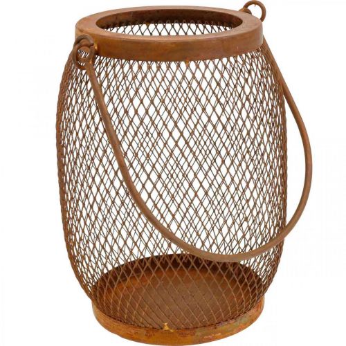 Floristik24 Lanterna decorativa con manico in metallo effetto ruggine Ø12,5cm H17cm