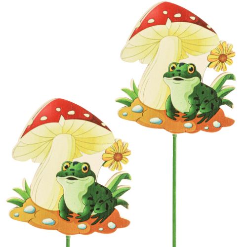 Prodotto Tappo decorativo Tappo fiore in legno decorazione rana 6,5 cm 18 pz