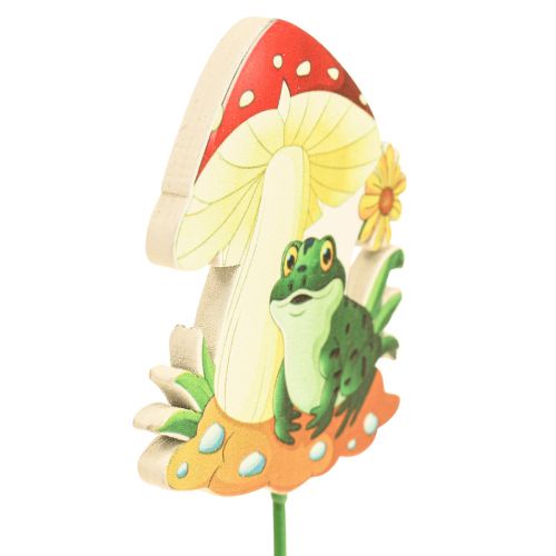 Prodotto Tappo decorativo Tappo fiore in legno decorazione rana 6,5 cm 18 pz