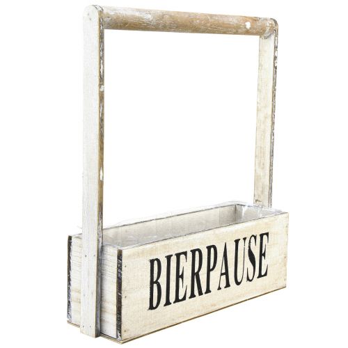 Cassetta per piante con manico scatola vintage “Beer Break” 30×9×10cm