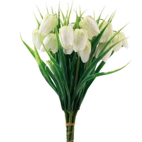 Floristik24 Fritillaria Fiore a scacchiera bianca Fiori artificiali 38 cm 6 pezzi