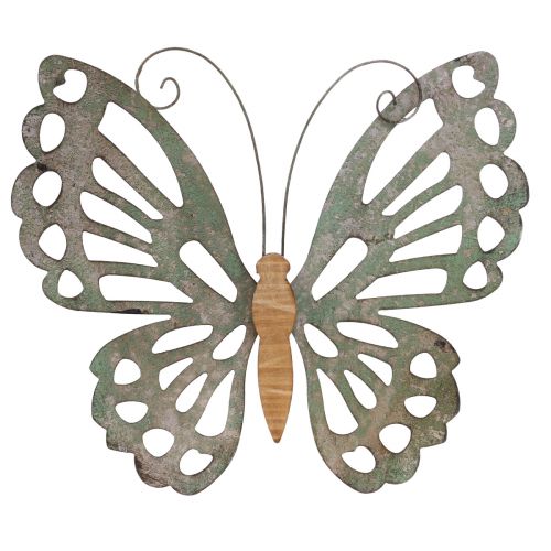 Decorazione da parete Farfalla Deco Metallo Legno Vintage 46×43cm
