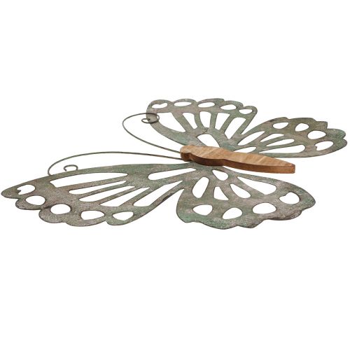 Floristik24 Decorazione da parete Farfalla Deco Metallo Legno Vintage 46×43cm