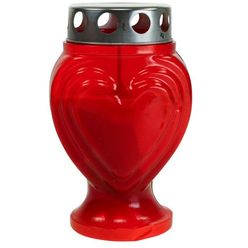 Prodotto Candele tombali cuore rosso lutto luce commemorativa 9×8×15cm 24h 4pz
