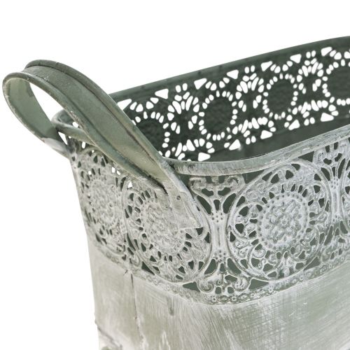 Floristik24 Ciotola decorativa in metallo manico per fioriera 25,5/30/35,5 cm set di 3