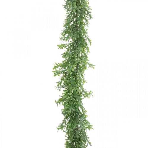 Floristik24 Ghirlanda di piante artificiali, viticcio di bosso, decoro verde L125cm
