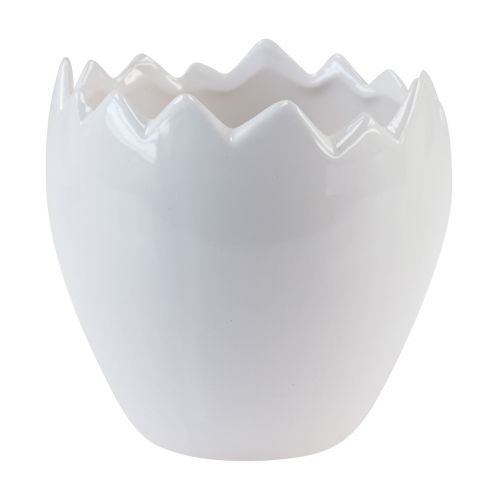 Prodotto Vaso da fiori fioriera in ceramica bianco d&#39;uovo Ø11,5 cm H11,5 cm 3 pezzi