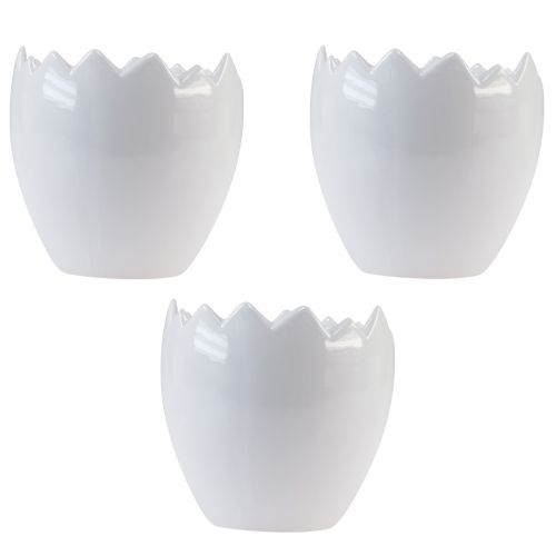 Floristik24 Vaso da fiori fioriera in ceramica bianco d'uovo Ø11,5 cm H11,5 cm 3 pz