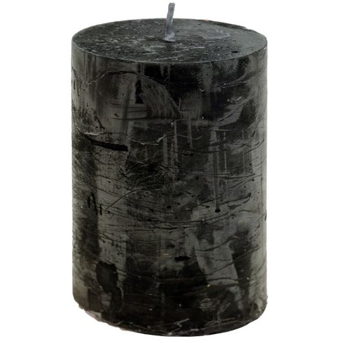 Candele nere Candele a colonna in tinta unita 60x80mm 4pz