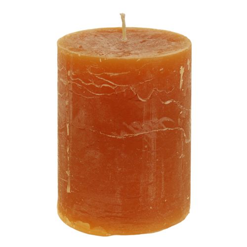 Candele a colonna arancione scuro tinta unita Sunset 60x80mm 4 pz
