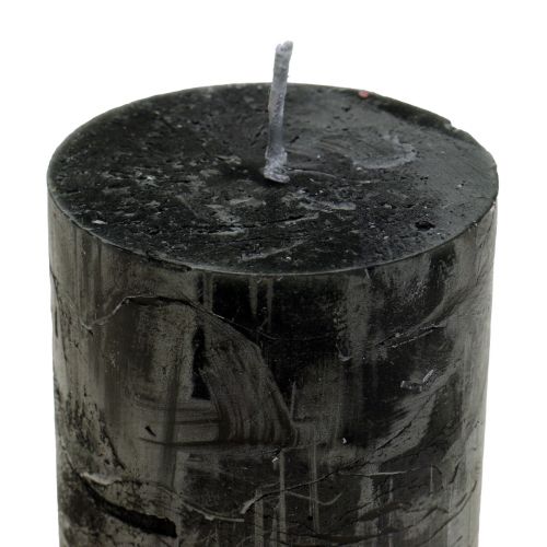Prodotto Candele nere Candele a colonna in tinta unita 60x100mm 4 pz