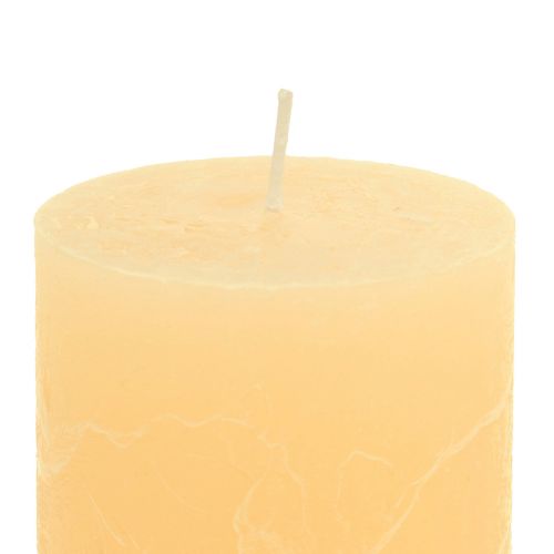 Floristik24 Candele Candele a colonna colorate chiare albicocca 60×100mm 4 pezzi