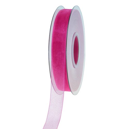Floristik24 Nastro in organza nastro regalo nastro rosa cimosa 15mm 50m