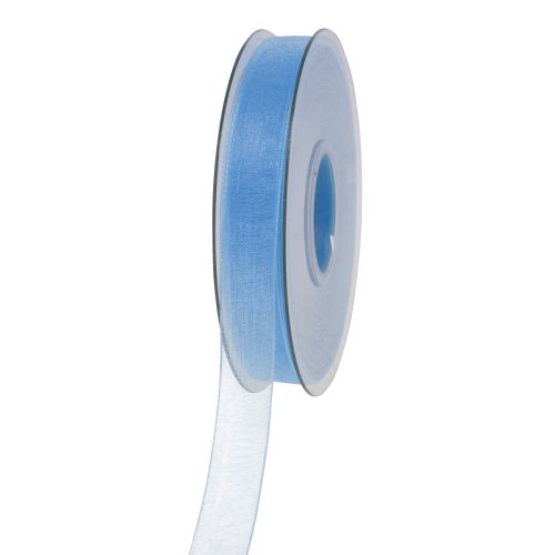 Floristik24 Nastro in organza nastro regalo nastro azzurro cimosa blu 15mm 50m