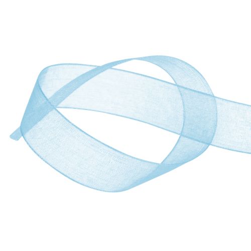 Floristik24 Nastro in organza nastro regalo nastro azzurro cimosa blu 15mm 50m