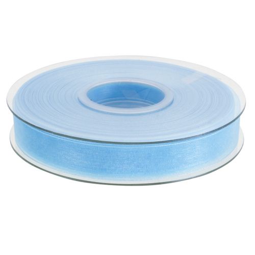 Floristik24 Nastro in organza nastro regalo nastro azzurro cimosa blu 15mm 50m
