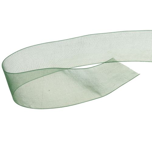 Prodotto Nastro in organza verde nastro regalo bordo intrecciato verde abete 40mm 50m