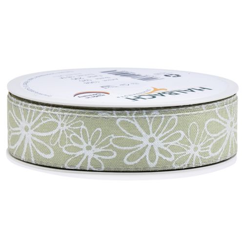 Prodotto Nastro regalo fiori verdi nastro pastello 25mm 18m