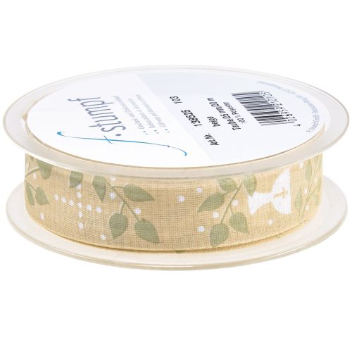 Prodotto Nastro decorativo comunione nastro beige 25mm 20m
