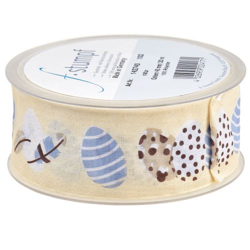 Prodotto Nastro regalo Nastro decorativo pasquale Uova di Pasqua crema 40mm 20m