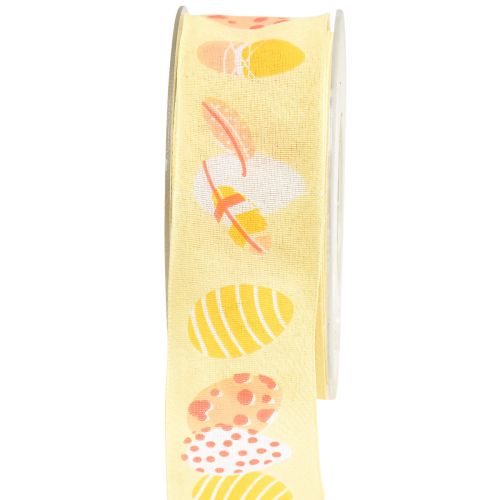 Nastro regalo Nastro decorativo pasquale Uova di Pasqua gialle 40mm 20m