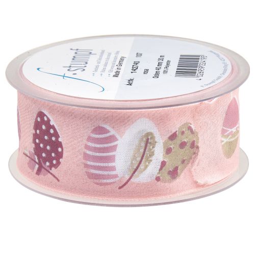 Prodotto Nastro regalo Nastro decorativo pasquale Uova di Pasqua rosa 40 mm 20 m