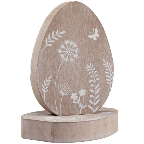 Prodotto Decorazione da tavolo Uovo di Pasqua Decorazione in legno Portauovo in legno 14,5 cm 3 pezzi